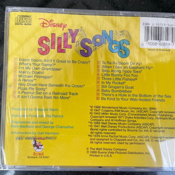 Disney Silly Songs 20 Simply Super Singable Silly Songs Audio CD New Sealed. - Picture 2 of 2